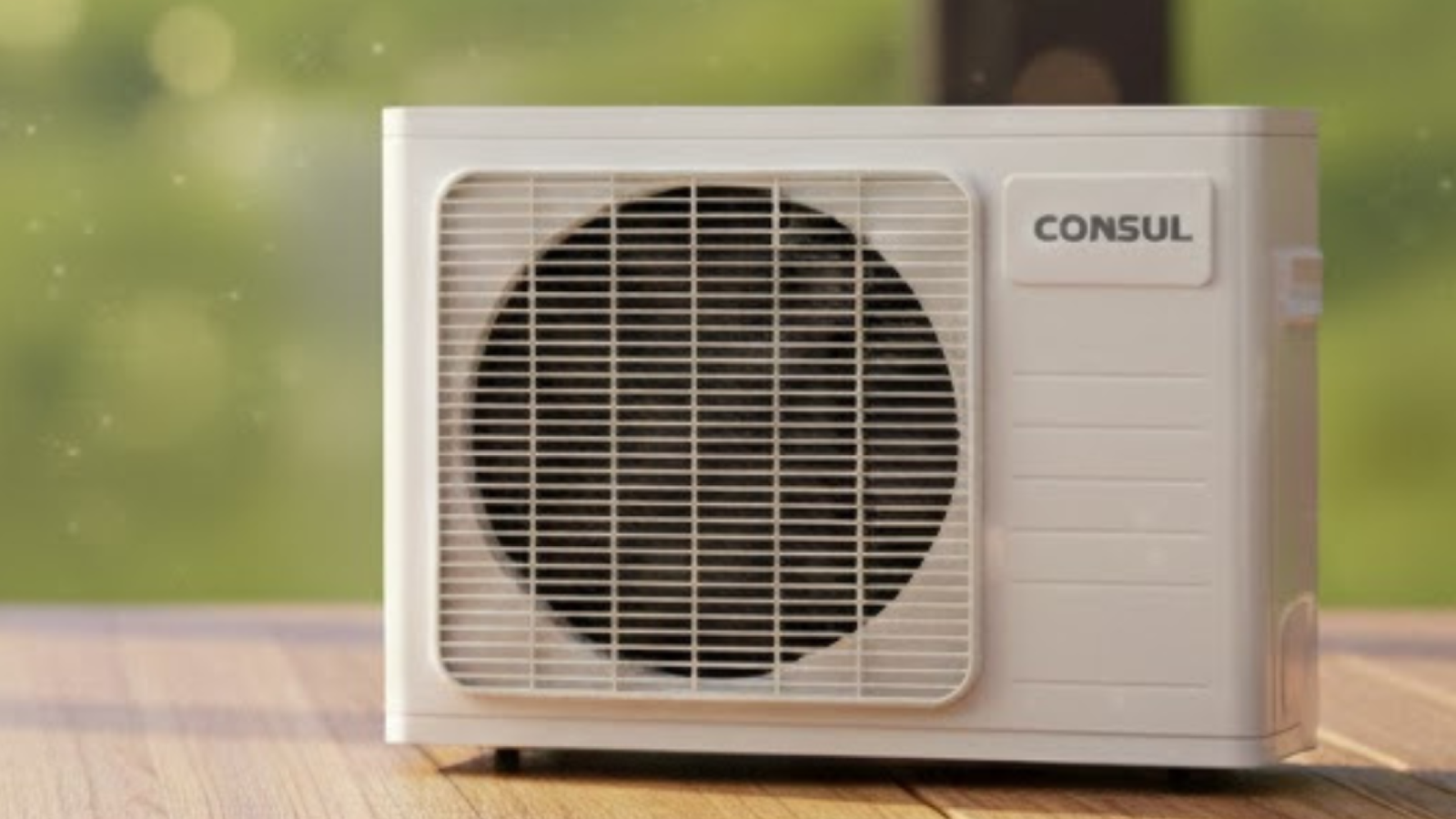 Ar-condicionado de janela moderno instalado em parede branca, design clean e minimalista, representando os melhores modelos de climatização de 2026